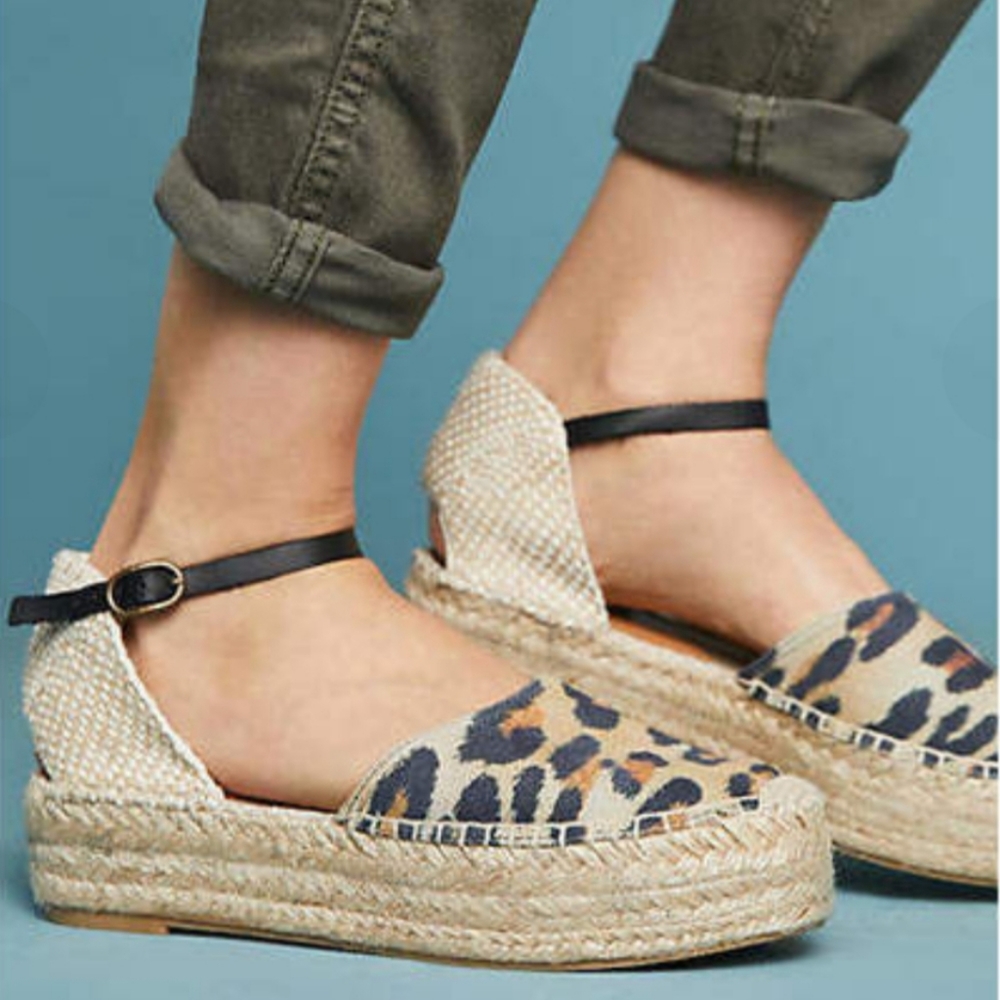 Penelope Chilvers Rita Leopard Suede Espadrilles Size 38